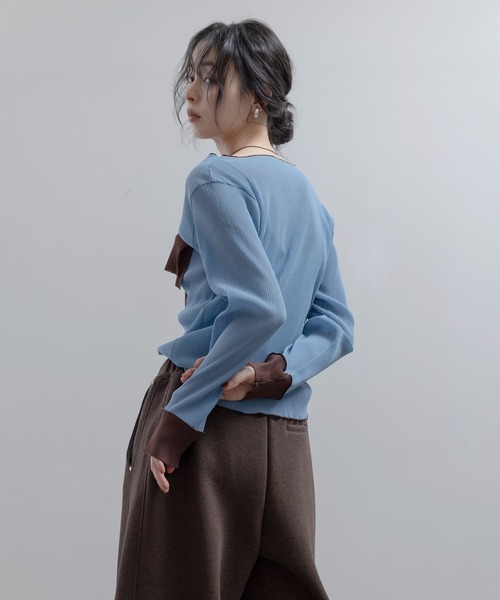 Eimee Law(エイミーロウ)の「シアープリーツフリルトップス(Tシャツ/カットソー・レディース・ライトイエロー/サックスブルー/ブラック/アイボリー・FREE)」の14枚目の写真