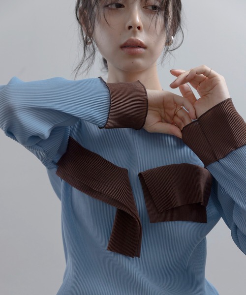 Eimee Law(エイミーロウ)の「シアープリーツフリルトップス(Tシャツ/カットソー・レディース・ライトイエロー/サックスブルー/ブラック/アイボリー・FREE)」の15枚目の写真