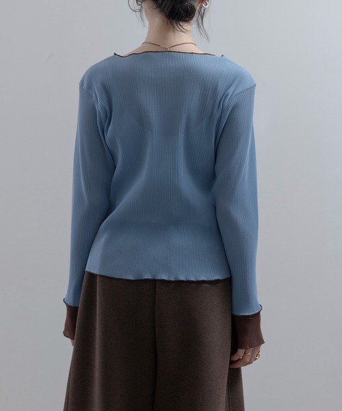Eimee Law(エイミーロウ)の「シアープリーツフリルトップス(Tシャツ/カットソー・レディース・ライトイエロー/サックスブルー/ブラック/アイボリー・FREE)」の20枚目の写真