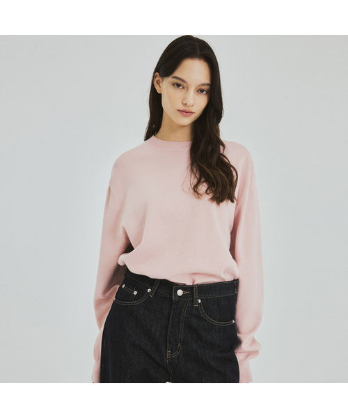 WEDNESDAYOASISFORWOMEN(ウェンズデー オアシス フォー ウーマン)の「W/オールウェイズウォッシャブルラウンドニット(6色)(ニット/セーター・レディース・スカイブルー/ライトピンク/PINK・FREE)」の2枚目の写真