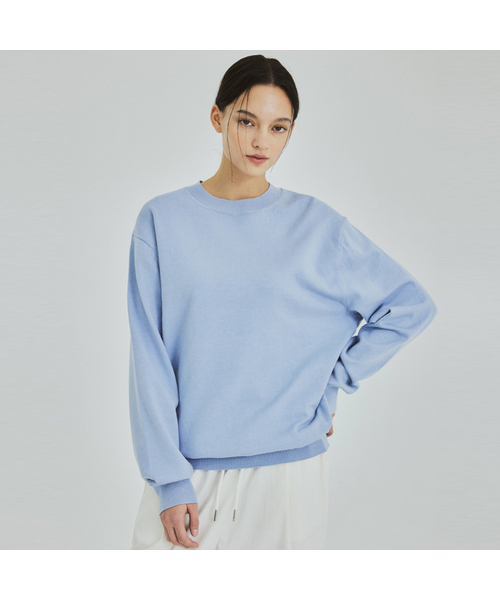 WEDNESDAYOASISFORWOMEN(ウェンズデー オアシス フォー ウーマン)の「W/オールウェイズウォッシャブルラウンドニット(6色)(ニット/セーター・レディース・スカイブルー/ライトピンク/PINK・FREE)」の1枚目の写真