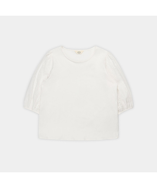 PIGMENT(ピグメント)の「レースパフTシャツ (KYTS2603229)(Tシャツ/カットソー・レディース・ホワイト・FREE)」の1枚目の写真