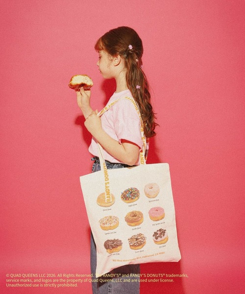GLOBAL WORK(グローバルワーク)の「【RANDY’S DONUTS(ランディーズ・ドーナツ)】フォトA4トート/859586(トートバッグ・レディース・オフホワイト/ライトピンク・FREE)」の2枚目の写真