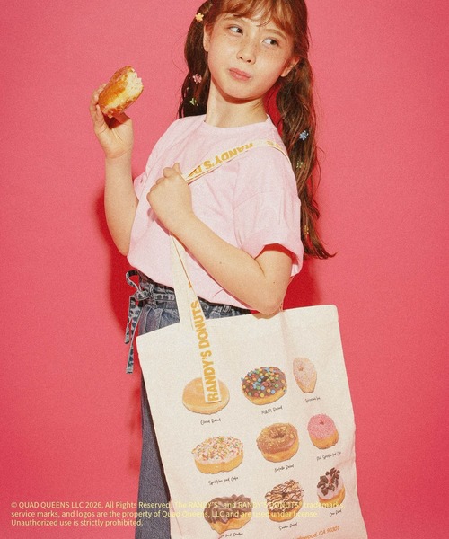 GLOBAL WORK(グローバルワーク)の「【RANDY’S DONUTS(ランディーズ・ドーナツ)】フォトA4トート/859586(トートバッグ・レディース・オフホワイト/ライトピンク・FREE)」の7枚目の写真