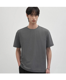 (レギュラー) エアビット クーリング ソリッド セミオーバーフィット 半袖Tシャツ [チャコール]