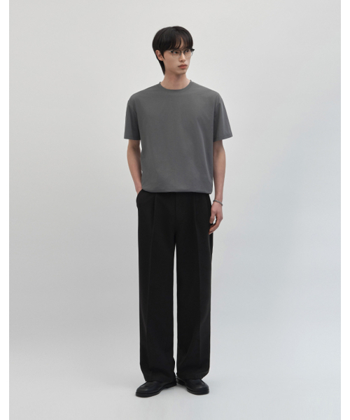 WORK ON BODY OFF（ワークオンボディオフ）の「(レギュラー) エアビット クーリング ソリッド セミオーバーフィット 半袖Tシャツ [チャコール]（Tシャツ/カットソー・メンズ・チャコールグレー・MEDIUM/LARGE/X-LARGE）」の2枚目の写真