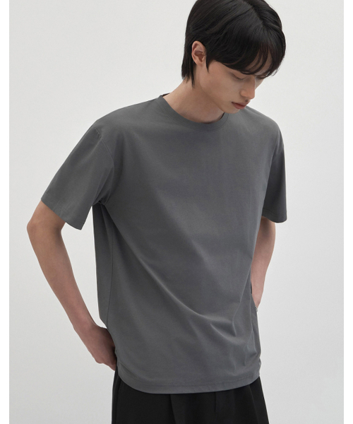 WORK ON BODY OFF（ワークオンボディオフ）の「(レギュラー) エアビット クーリング ソリッド セミオーバーフィット 半袖Tシャツ [チャコール]（Tシャツ/カットソー・メンズ・チャコールグレー・MEDIUM/LARGE/X-LARGE）」の5枚目の写真