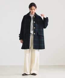 Demi-Luxe BEAMS | MACKINTOSH / NEW HUMBIE ブラックウォッチ コート(ステンカラーコート)