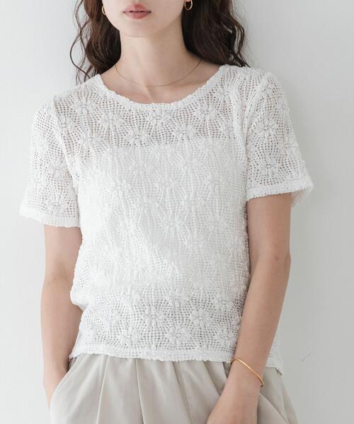 URBAN RESEARCH Sonny Label(アーバンリサーチサニーレーベル)の「ベーシックレースTシャツ(Tシャツ/カットソー・レディース・ブラック/ホワイト・FREE)」の3枚目の写真