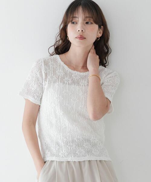 URBAN RESEARCH Sonny Label(アーバンリサーチサニーレーベル)の「ベーシックレースTシャツ(Tシャツ/カットソー・レディース・ブラック/ホワイト・FREE)」の4枚目の写真