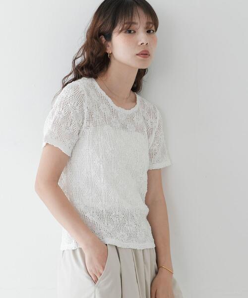 URBAN RESEARCH Sonny Label(アーバンリサーチサニーレーベル)の「ベーシックレースTシャツ(Tシャツ/カットソー・レディース・ブラック/ホワイト・FREE)」の5枚目の写真