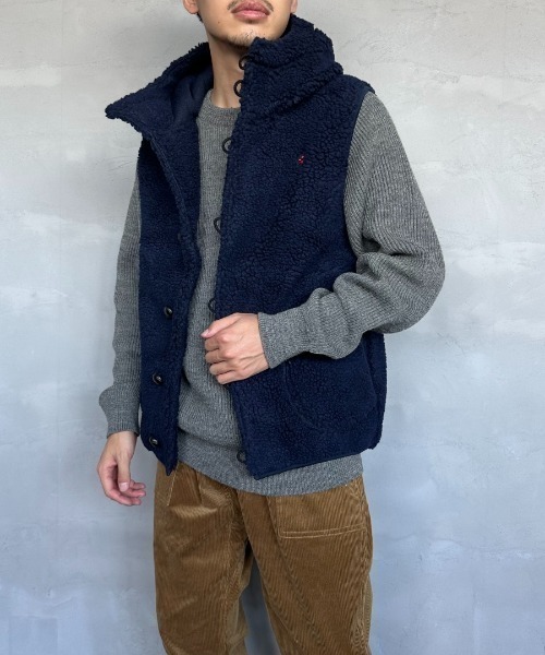 GYMPHLEX（ジムフレックス）の「【WEB先行予約】[GYMPHLEX/ジムフレックス] ボアフードベスト(WEB限定)（ベスト・レディース・オフホワイト/ネイビー/グレー/グレイッシュベージュ・M/L）」の14枚目の写真