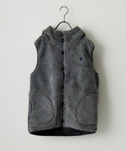 GYMPHLEX（ジムフレックス）の「【WEB先行予約】[GYMPHLEX/ジムフレックス] ボアフードベスト(WEB限定)（ベスト・レディース・オフホワイト/ネイビー/グレー/グレイッシュベージュ・M/L）」の9枚目の写真