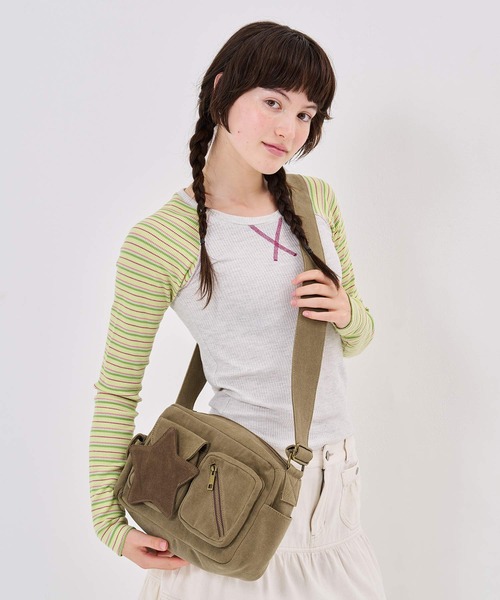 TINA:JOJUN(ティーナジョジュン)の「マルチボーダー ラグラン サーマルロンT TINA:JOJUN(Tシャツ/カットソー・レディース・ホワイト/グレー・M)」の5枚目の写真