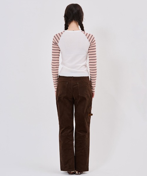 TINA:JOJUN(ティーナジョジュン)の「マルチボーダー ラグラン サーマルロンT TINA:JOJUN(Tシャツ/カットソー・レディース・ホワイト/グレー・M)」の13枚目の写真