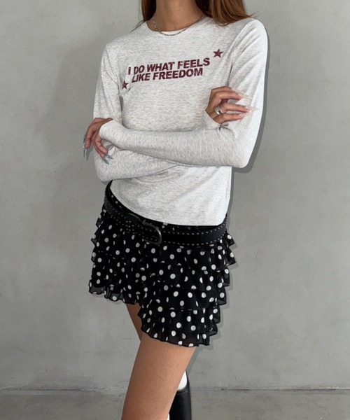 Bamm(バム)の「コンパクトロゴロンT(Tシャツ/カットソー・レディース・ホワイト/グレー/ブラウン/ネイビー/ブラック・FREE)」の8枚目の写真
