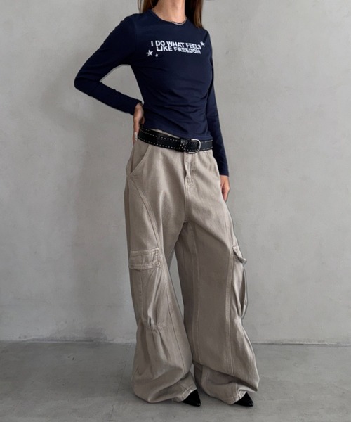 Bamm(バム)の「コンパクトロゴロンT(Tシャツ/カットソー・レディース・ホワイト/グレー/ブラウン/ネイビー/ブラック・FREE)」の21枚目の写真