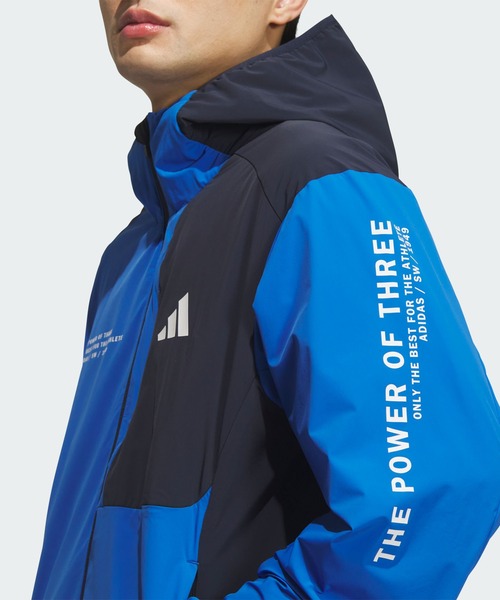 adidas(アディダス)の「アディダスアダプテーション レギュラーフィット ストレッチ ウーブン フード付き フルジップ トラックトップ / ジャージ / アディダス adidas(マウンテンパーカー・メンズ・ブルー・XX-LARGE/3XL/LARGE/MEDIUM/SMALL/X-LARGE/X-SMALL)」の7枚目の写真
