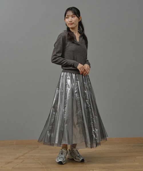 Nunc.(ヌンク)の「チュールレイヤードメタリックスカート(スカート・レディース・シルバー/ブラック・38)」の8枚目の写真