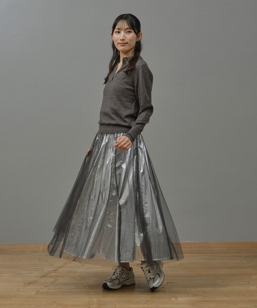 Nunc.(ヌンク)の「チュールレイヤードメタリックスカート(スカート・レディース・シルバー/ブラック・38)」の9枚目の写真