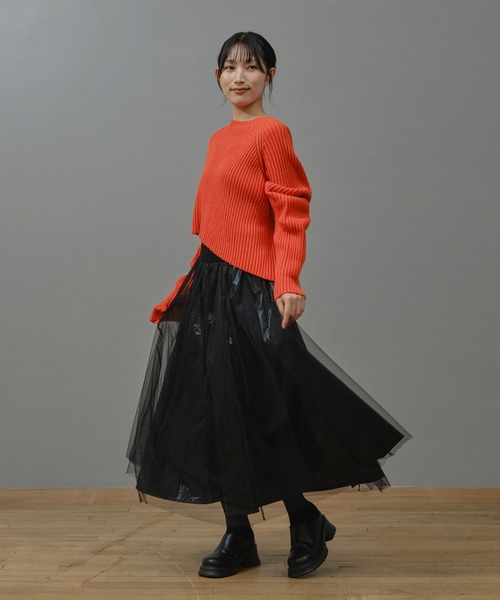 Nunc.(ヌンク)の「チュールレイヤードメタリックスカート(スカート・レディース・シルバー/ブラック・38)」の10枚目の写真