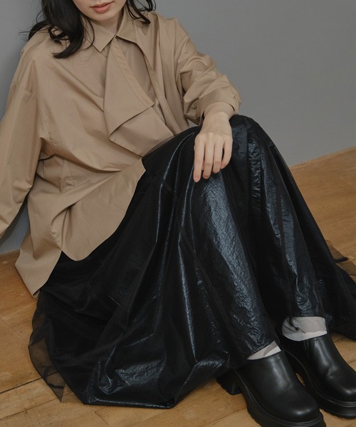 Nunc.(ヌンク)の「チュールレイヤードメタリックスカート(スカート・レディース・シルバー/ブラック・38)」の18枚目の写真