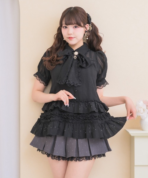 ROJITA（ロジータ）の「ボリュームフリルボウタイチュニック（シャツ/ブラウス・レディース・ブラック/ピンク/ホワイト・FREE）」の11枚目の写真
