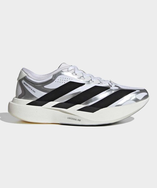 adidas(アディダス)の「アディゼロ EVO SL EXO / Adizero EVO SL EXO Shoes / ランニングシューズ / アディダス adidas(スニーカー・レディース・ホワイト×ブラック・23.0cm/23.5cm/24.0cm/24.5cm/25.0cm/25.5cm/22.0cm/22.5cm/26.0cm)」の1枚目の写真