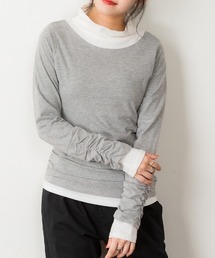 くしゅタートルネック指穴ロングTシャツ ロンt