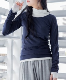 くしゅタートルネック指穴ロングTシャツ ロンt