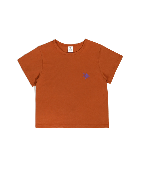 WHILE(ワイル)の「スロファーヘイター クロップTシャツ (BRICK ORANGE)(Tシャツ/カットソー・レディース・その他・FREE)」の2枚目の写真