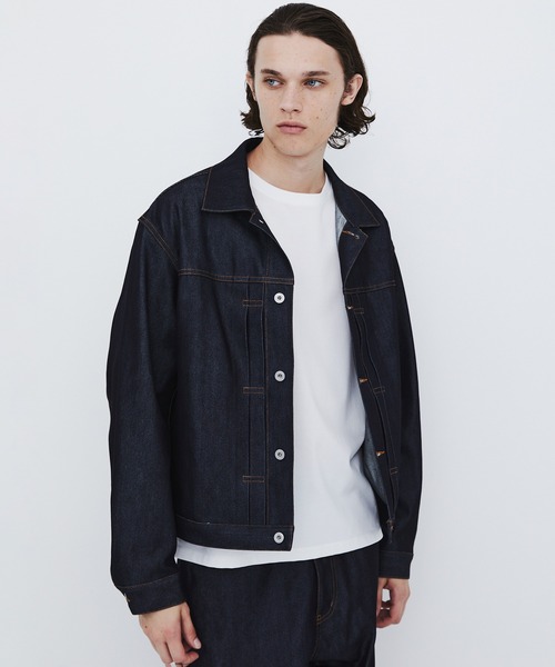 UNITED TOKYO(ユナイテッドトウキョウ)の「【数量限定生産】TYPE1 SILK DENIM TRUCKER JACKET |SETUP可/高級素材/シルク/耐久性/リジット(デニムジャケット・メンズ・ダークインディゴブルー・2/1)」の4枚目の写真