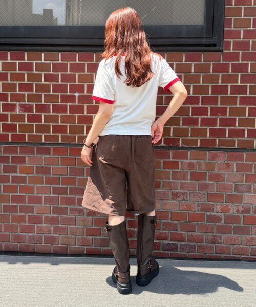 w closet(ダブルクローゼット)の「ネコプリントリンガーTシャツ(Tシャツ/カットソー・レディース・ピンク/アイボリー/オフホワイト/ネイビー・FREE)」の16枚目の写真