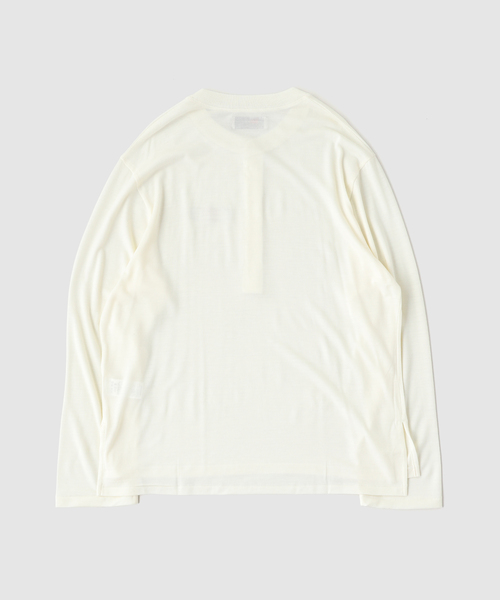 DAIRIKU(ダイリク)の「DAIRIKU / ダイリク Wool Henry Neck L-S Tee(Tシャツ/カットソー・メンズ・ホワイト/ブラック・LARGE/MEDIUM)」の5枚目の写真