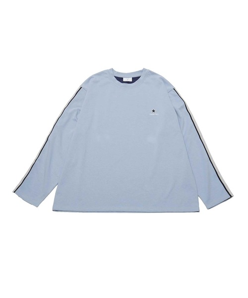 CONVERSE TOKYO(コンバーストウキョウ)の「SIDE LINE LONG SLEEVE TEE(Tシャツ/カットソー・メンズ・ホワイト/チャコールグレー/サックスブルー・MEDIUM/SMALL)」の3枚目の写真