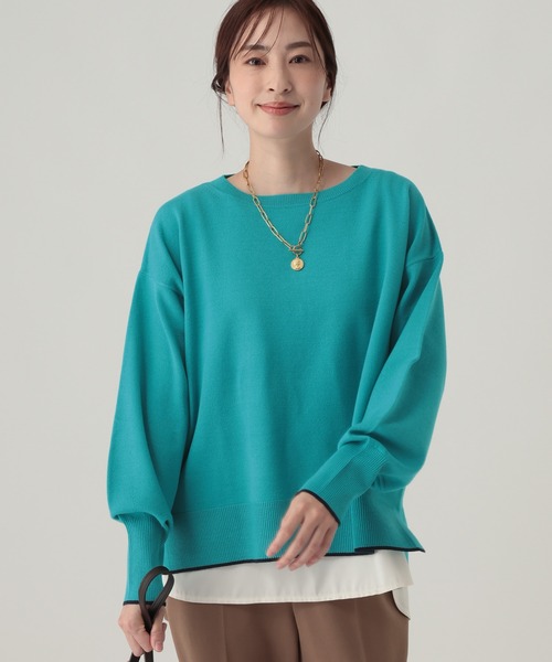 Elura(エルーラ)の「毛玉しらずボートプルオーバー<WEB限定カラーあり>/865949(ニット/セーター・レディース・グレイッシュベージュ/ターコイズブルー/バーガンディー/レッド/ネイビー/ホワイト・LARGE/MEDIUM)」の20枚目の写真