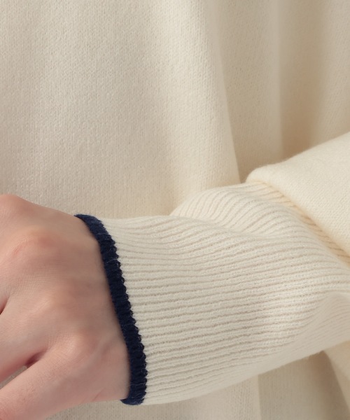 Elura(エルーラ)の「毛玉しらずボートプルオーバー<WEB限定カラーあり>/865949(ニット/セーター・レディース・グレイッシュベージュ/ターコイズブルー/バーガンディー/レッド/ネイビー/ホワイト・LARGE/MEDIUM)」の9枚目の写真