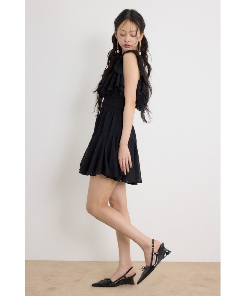 rienda(リエンダ)の「レースアップキャミミニワンピース 秋服(ワンピース・レディース・ブルー/ブラウン/ブラック・MEDIUM/SMALL)」の5枚目の写真