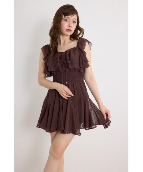 rienda(リエンダ)の「レースアップキャミミニワンピース 秋服(ワンピース・レディース・ブルー/ブラウン/ブラック・MEDIUM/SMALL)」の15枚目の写真