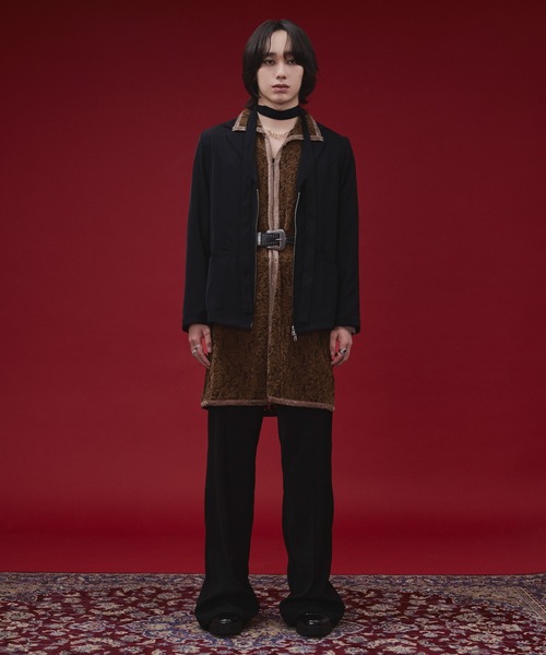 Ellno Loset(エルノロゼット)の「【SEME】bi-color slim wzip jacket with bow tie(テーラードジャケット・メンズ・ライトグレー/ブラック・MEDIUM/LARGE)」の16枚目の写真