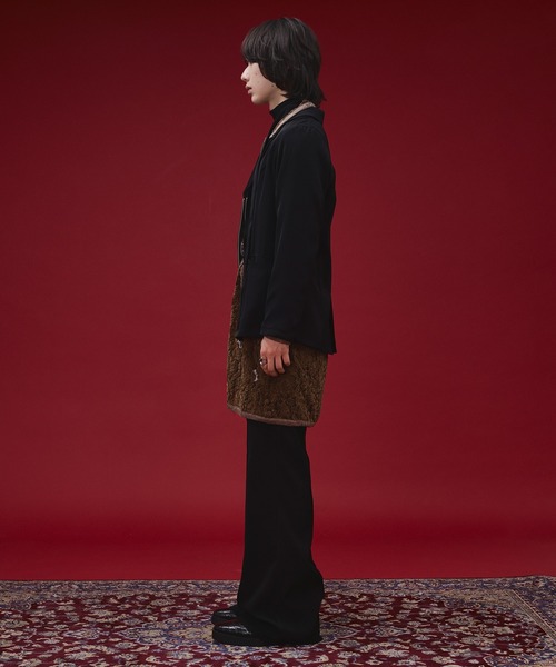 Ellno Loset(エルノロゼット)の「【SEME】bi-color slim wzip jacket with bow tie(テーラードジャケット・メンズ・ライトグレー/ブラック・MEDIUM/LARGE)」の14枚目の写真