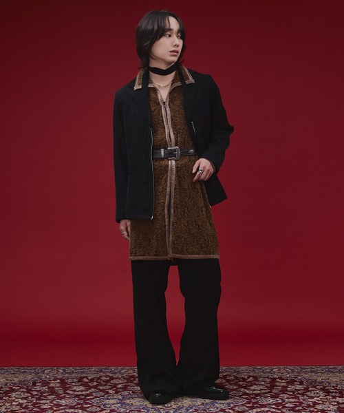 Ellno Loset(エルノロゼット)の「【SEME】bi-color slim wzip jacket with bow tie(テーラードジャケット・メンズ・ライトグレー/ブラック・MEDIUM/LARGE)」の18枚目の写真