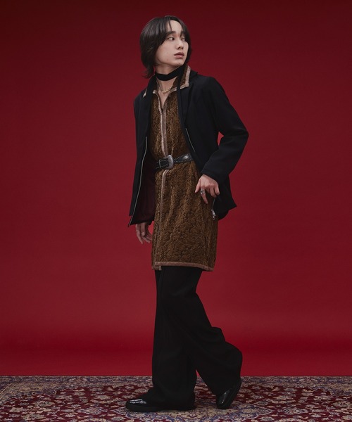 Ellno Loset(エルノロゼット)の「【SEME】bi-color slim wzip jacket with bow tie(テーラードジャケット・メンズ・ライトグレー/ブラック・MEDIUM/LARGE)」の19枚目の写真