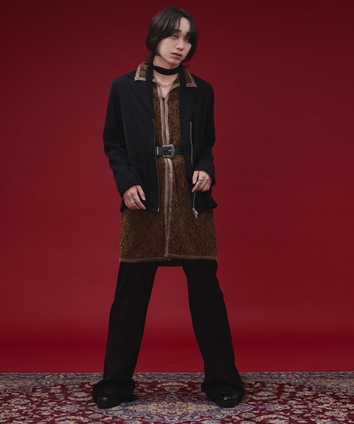 Ellno Loset(エルノロゼット)の「【SEME】bi-color slim wzip jacket with bow tie(テーラードジャケット・メンズ・ライトグレー/ブラック・MEDIUM/LARGE)」の17枚目の写真