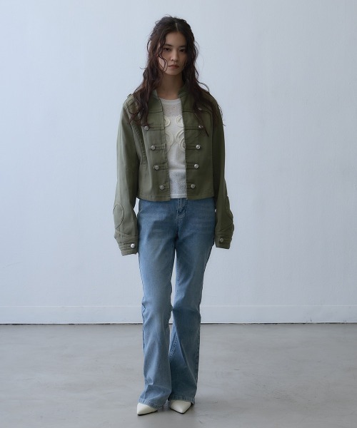 Clum（クルム）の「slim flare denim pants / スリムフレアデニムパンツ（デニムパンツ・レディース・ブルー・MEDIUM/LARGE/SMALL）」の5枚目の写真