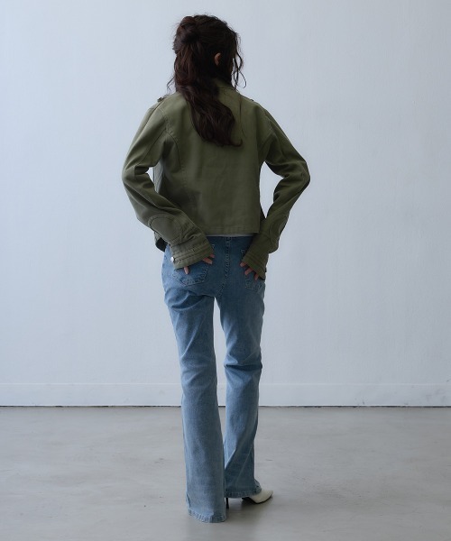 Clum（クルム）の「slim flare denim pants / スリムフレアデニムパンツ（デニムパンツ・レディース・ブルー・MEDIUM/LARGE/SMALL）」の7枚目の写真