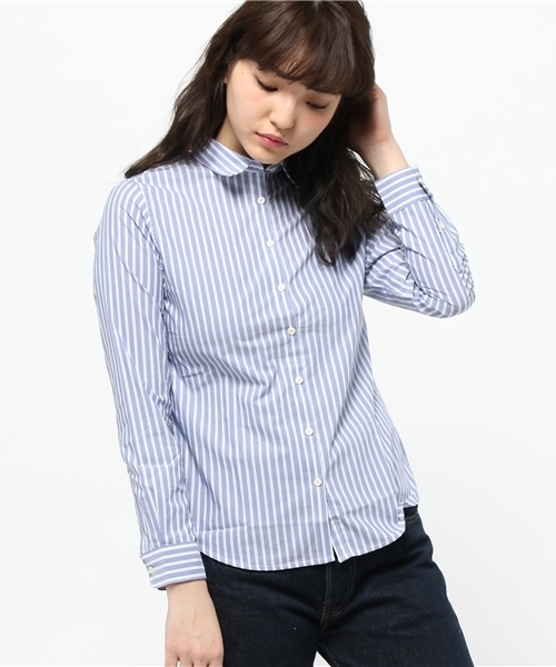 earth music&ecology(アースミュージックアンドエコロジー)の「【2016Spring】《シャキシャキシャツ!》ストライプ(シャツ/ブラウス・レディース・ネイビー/ホワイト・MEDIUM/SMALL)」の9枚目の写真