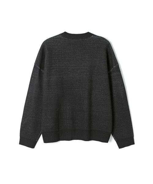 ADHOC(アドホック)の「男性ジャカードレタリングオーバーサイズニット (ブラック) (HBALK10)(ニット/セーター・メンズ・その他・100/95)」の4枚目の写真