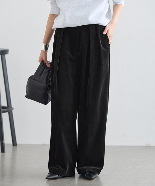 journal standard L'essage(ジャーナルスタンダードレサージュ)の「《追加》ストレッチコーデュロイ 2タックパンツ(その他パンツ・レディース・ベージュ/ピンク/ブラック・36/40/38)」の7枚目の写真