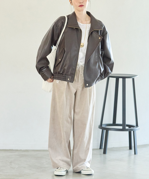 journal standard L'essage(ジャーナルスタンダードレサージュ)の「《追加》ストレッチコーデュロイ 2タックパンツ(その他パンツ・レディース・ベージュ/ピンク/ブラック・36/40/38)」の16枚目の写真